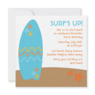 Surf's Up! Beach Party Invitations invitation