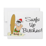 Surfs Up Bitches Santa Custom Announcements