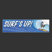 SURF'S UP! Bumper Sticker bumper stickers