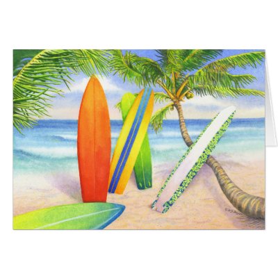 Surf's Up! Greeting Card by BarbaraBayerArt