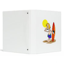 Surfs Up Dude 3 Ring Binder