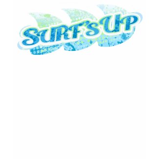 Surf's Up ladies green & blue spaghetti top zazzle_shirt