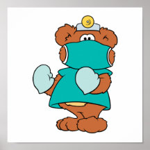 surgeon doctor teddy bear design print