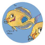 Surgeon Fish Tang Cartoon Fish Personalized Labels stickers