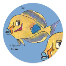 Surgeon Fish Tang Cartoon Fish Personalized Labels stickers by lillyarts Surgeon Fish Tang Cartoon Fish Personalized Labels stickers