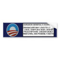 Surgeon General's Warning bumper stickers