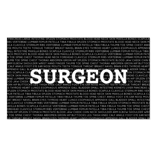 Surgeon Medical Words Business Card
