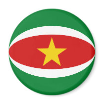 Suriname Fisheye Flag Magnet