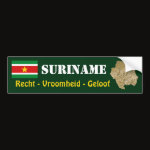 Suriname Flag Map Text Bumper Sticker