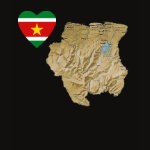 Suriname Flag Heart Map Fitted AA T-Shirt