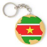 Suriname flag map key chain