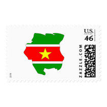 Suriname flag map postage by FlagStore Suriname flag map postage