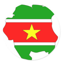 Suriname flag map stickers