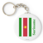 Suriname Flag with Name Keychain
