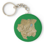 Suriname Map Keychain