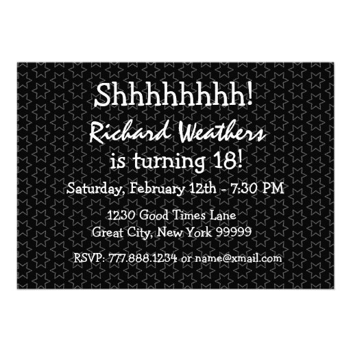 Surprise 18th Birthday Party Modern Black and Red Custom Invites