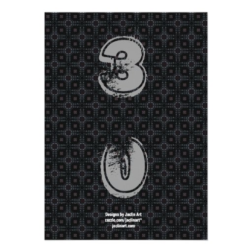 SURPRISE 30th Birthday Black Silver Ivory V4 Announcements