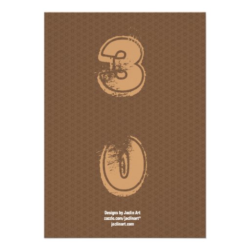 SURPRISE 30th Birthday Brown Tan Ivory V8 Personalized Announcement