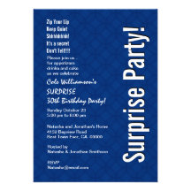 SURPRISE 30th Birthday Modern Royal Blue Ver 001 Announcement