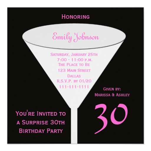 Surprise 30th Birthday Party Invitation (front side)