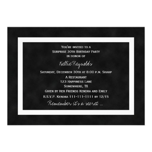 Surprise 30th Birthday Party Invitation Chalkboard