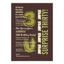 SURPRISE 30th Birthday  V10 Custom Invite