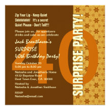 SURPRISE 40th Birthday Modern Gold Stars G320 Announcements