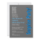 SURPRISE 40th Birthday Modern Grey and Blue invitation