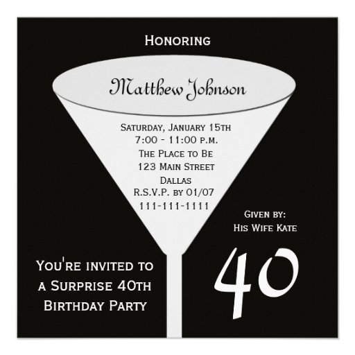 Surprise 40th Birthday Party Invitation