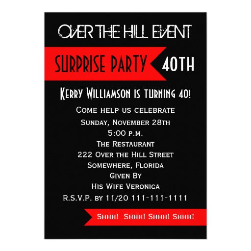 Surprise 40th Birthday Party Invitation