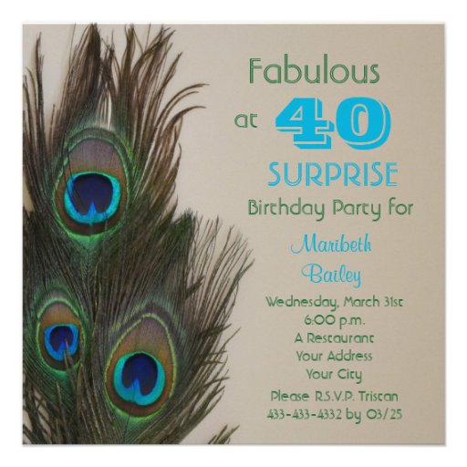Surprise 40th Birthday Party Invitation - Fabulous