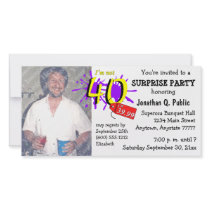 Surprise 40th Birthday Party Photo Invitation Customized Photo Card