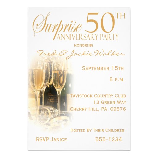 Surprise 50th Anniversary Party Invitations (front side)