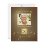 Surprise 50th Birthday Party Invitations - Gold invitation