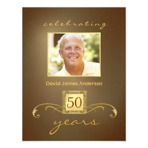 Surprise 50th Birthday Party Invitations - Gold