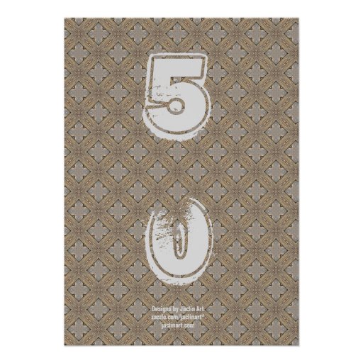 SURPRISE 50th Modern Birthday Wood Tone Pattern Invites