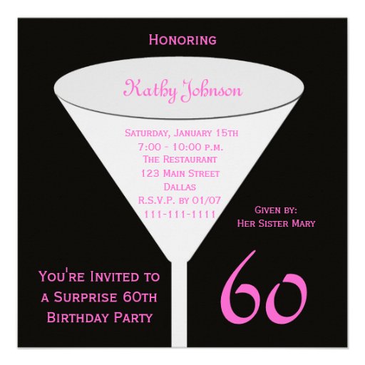 Surprise 60th Birthday Party Invitation (front side)