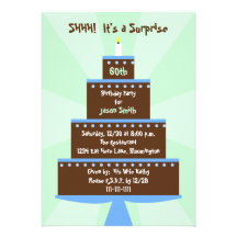 Surprise 60th Birthday Party Invitation -- Cake