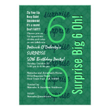 SURPRISE 650th Birthday Kelly Green F215 Invites
