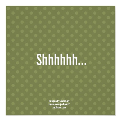 SURPRISE 70th Birthday Olive Green Polka Dots Y324 Custom Invitation