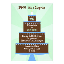 Surprise 70th Birthday Party Invitation -- Cake invitations