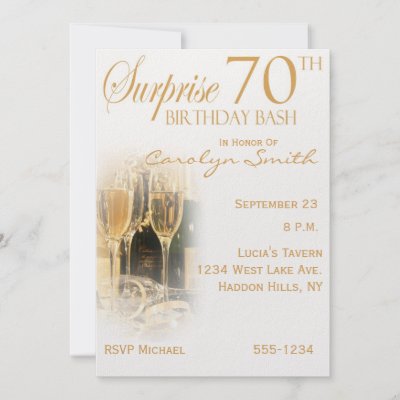 Surprise 70th Birthday Party Invitations