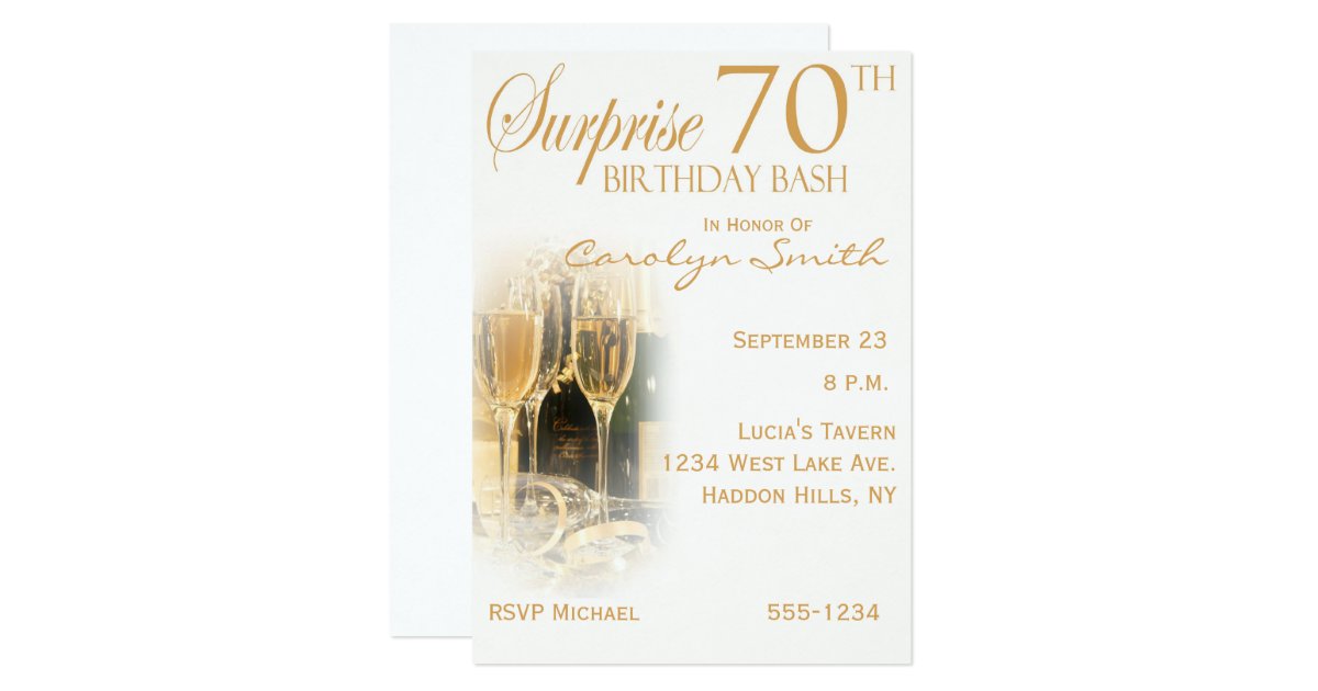 Surprise 70th Birthday Party Invitations | Zazzle