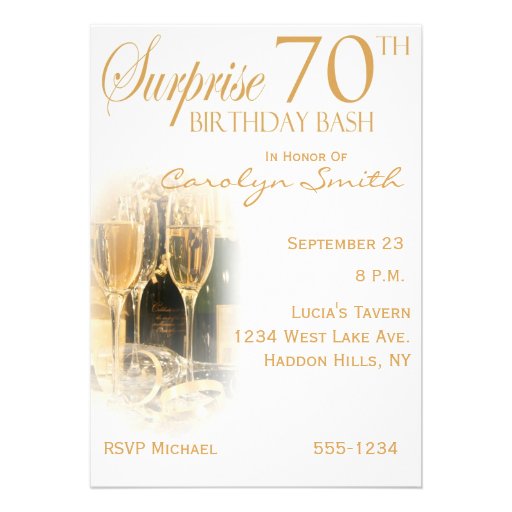 Surprise 70th Birthday Party Invitations (front side)