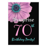 SURPRISE 70th Birthday Template Pink Daisy invitations