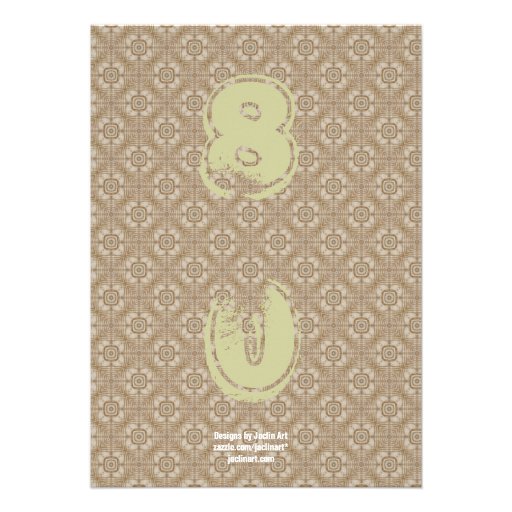 SURPRISE 80th Birthday Modern Vertical Numbers Invite