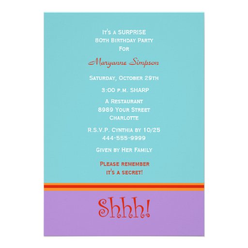 Surprise 80th Birthday Party Invitation