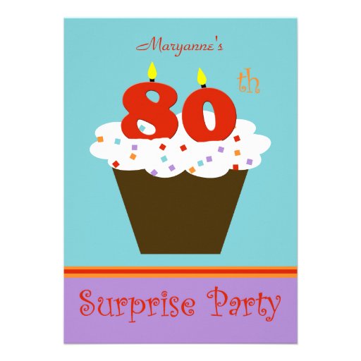 Surprise 80th Birthday Party Invitation (front side)