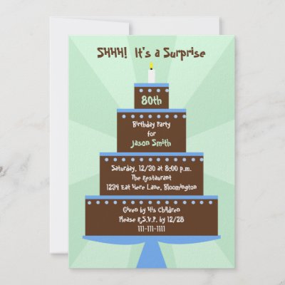 Surprise Party Invitations on Surprise 80th Birthday Party Invitation    Cake From Zazzle Com