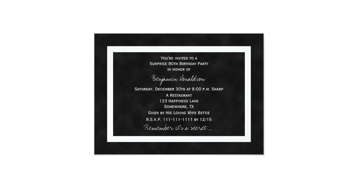 Surprise 80th Birthday Party Invitation Chalkboard | Zazzle